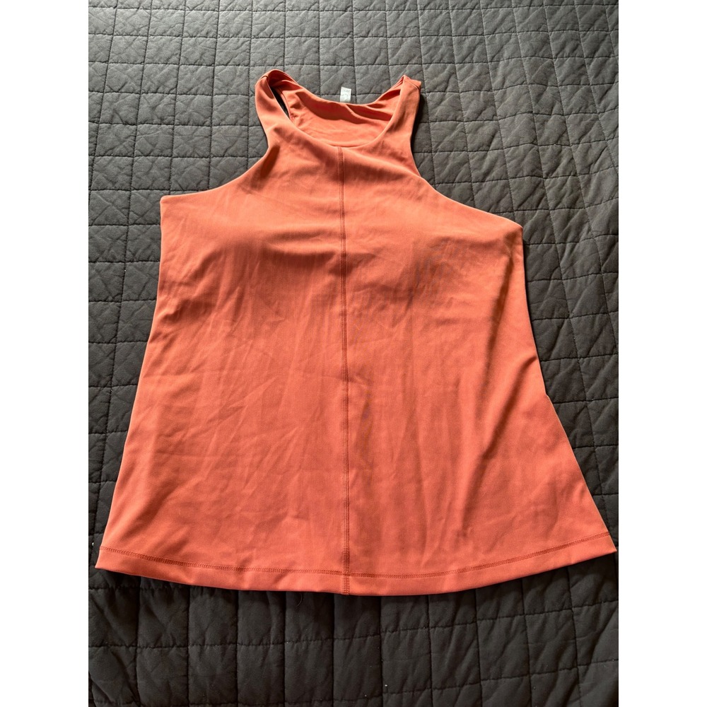 MIA Sport Terracotta Orange High Neck Racerback Tank Top Built-in Bra Large